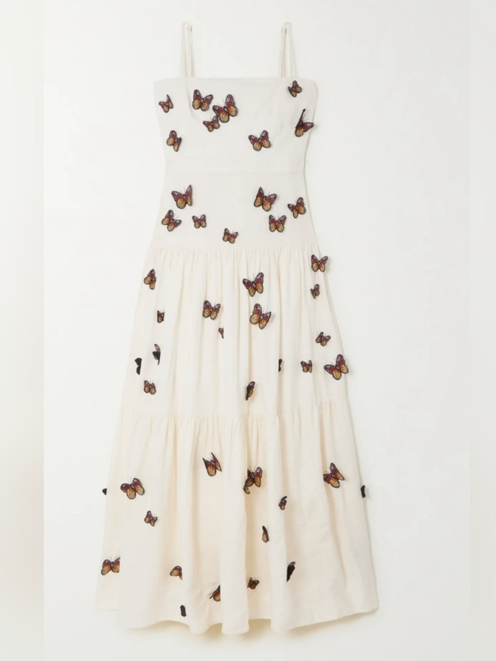 Agua By Agua Bendita Lima Monarca appliquéd tiered linen maxi dress - Picture 6 of 11